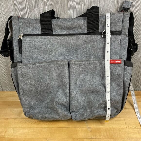 SKIP HOP Messenger Diaper Bag Heather Gray 14.5 x 13 - Picture 7 of 15